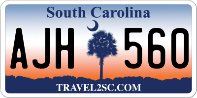 SC license plate AJH560