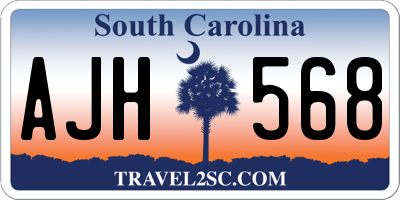 SC license plate AJH568