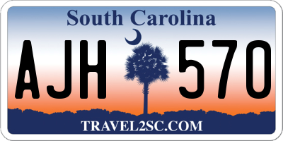 SC license plate AJH570