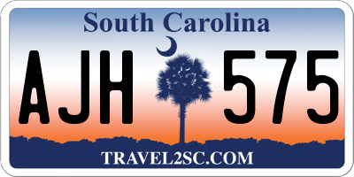 SC license plate AJH575