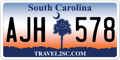 SC license plate AJH578