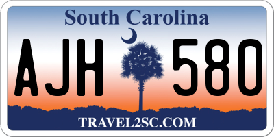SC license plate AJH580
