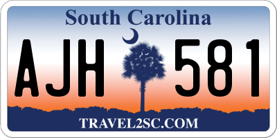 SC license plate AJH581