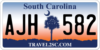SC license plate AJH582