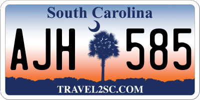 SC license plate AJH585