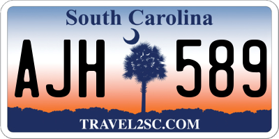 SC license plate AJH589