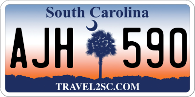 SC license plate AJH590