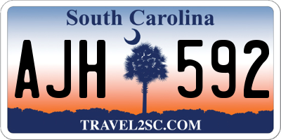 SC license plate AJH592