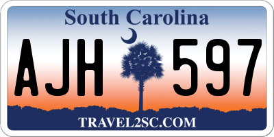 SC license plate AJH597
