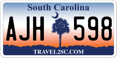 SC license plate AJH598