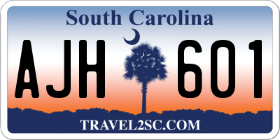 SC license plate AJH601