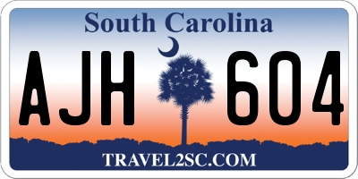 SC license plate AJH604