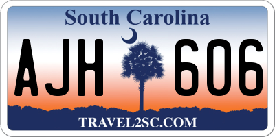 SC license plate AJH606