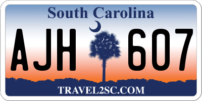 SC license plate AJH607