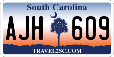 SC license plate AJH609