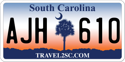 SC license plate AJH610