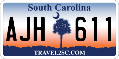 SC license plate AJH611