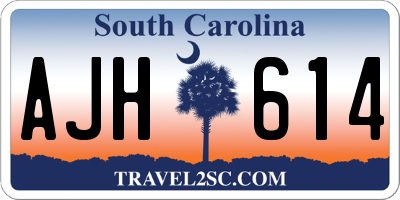 SC license plate AJH614