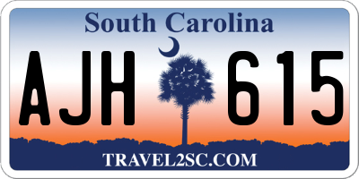 SC license plate AJH615