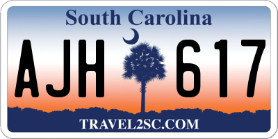 SC license plate AJH617