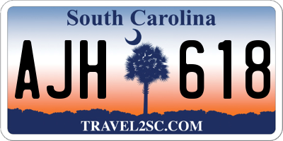 SC license plate AJH618
