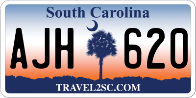 SC license plate AJH620