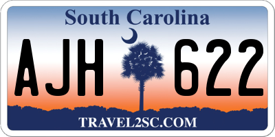 SC license plate AJH622