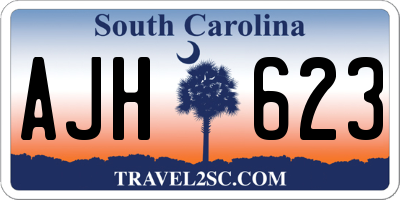 SC license plate AJH623