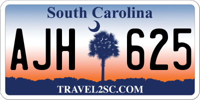 SC license plate AJH625