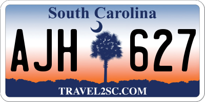 SC license plate AJH627