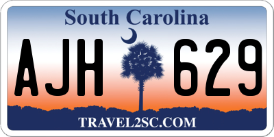 SC license plate AJH629