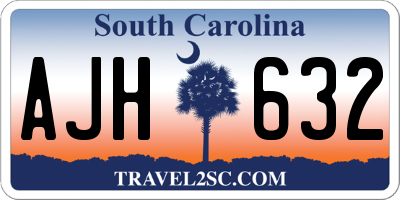 SC license plate AJH632