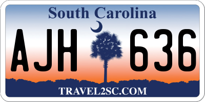 SC license plate AJH636