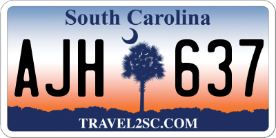 SC license plate AJH637