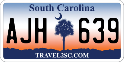 SC license plate AJH639