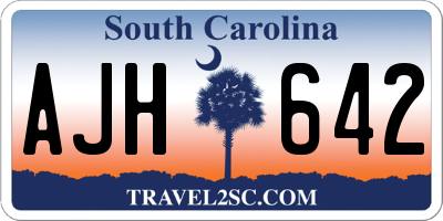 SC license plate AJH642