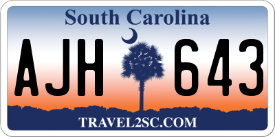SC license plate AJH643