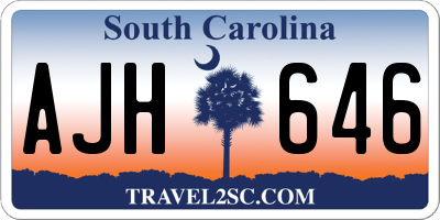SC license plate AJH646