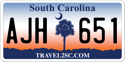 SC license plate AJH651