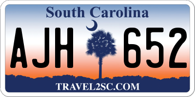 SC license plate AJH652