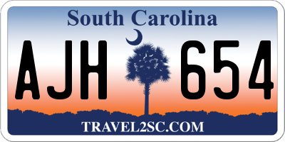 SC license plate AJH654