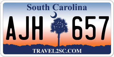SC license plate AJH657