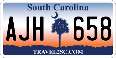 SC license plate AJH658