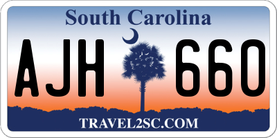 SC license plate AJH660