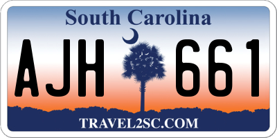 SC license plate AJH661