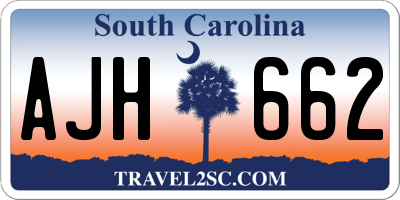 SC license plate AJH662