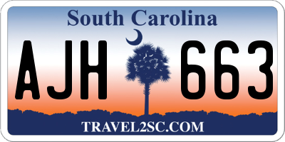 SC license plate AJH663