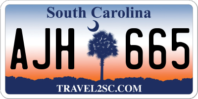 SC license plate AJH665