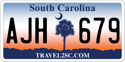 SC license plate AJH679