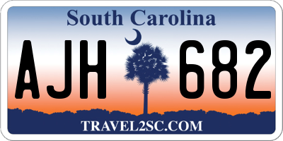 SC license plate AJH682
